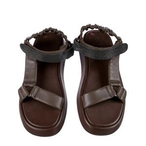 Brunello Cucinelli Monili leather sandals- tags and box included